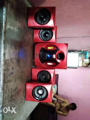 Sony home theatre 4.1 Red Speakers