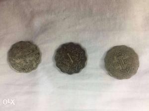Three 1 Anna Coins