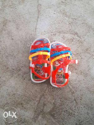 Toddler's Red-yellow-blue-white Sandals