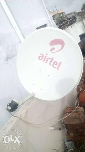 White And Red Airtel Satellite Dish