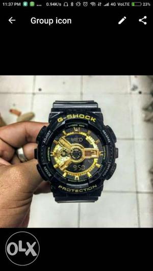Black And Gold Casio G-shock Sports Watch