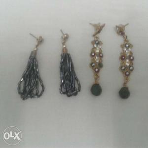 Black And Gold Drop Earrings