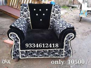 Black And White Micro Suede Chair