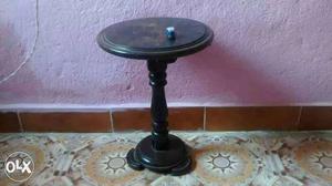 Black Wooden Round Side Table