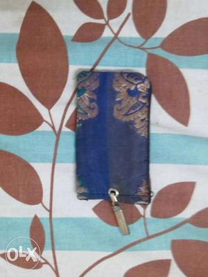 Blue And Brown Leather Purse