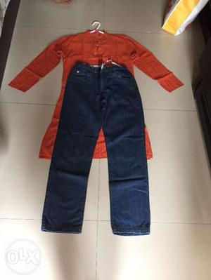 Boys-Cotton Kurta & USPA Jeans