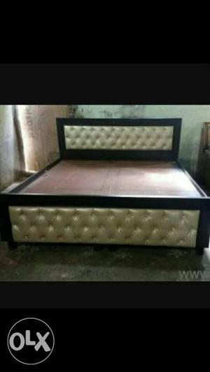 Brand new Cusioned Double Bed pure wooden ply