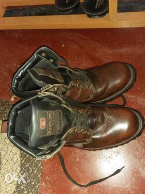 Brown-and-black Leather Workboots