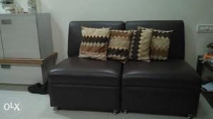 Brown colour sofa 3 seater 1 no. and 1 seater 2