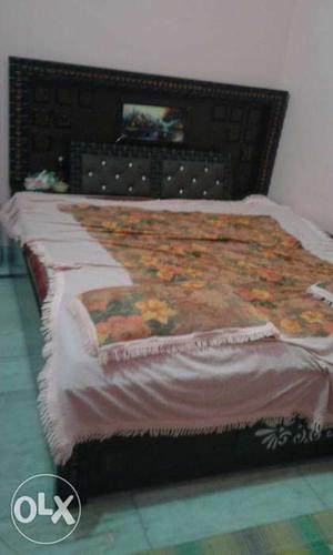 Double bed only one month old with matress brown