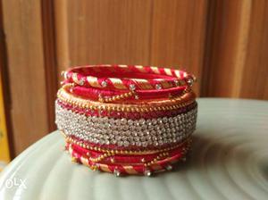 Fabulous grand party wear red bangles