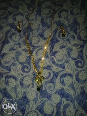 Gold Gemstone Link Necklace