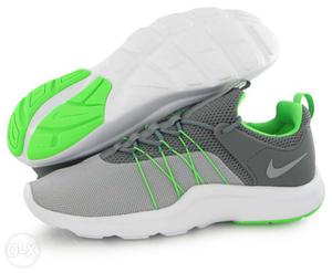 Gray-and-green Nike Darwin Shoes