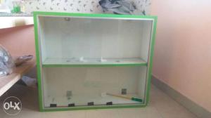Green And White Wooden Display Cabinet