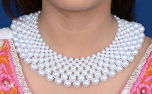 Handmade necklace plastic pearl original color