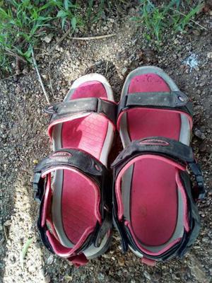 Men's Black-red-and-gray Open-toe Sandals