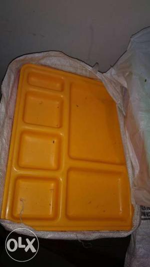 Orange Plastic Food Tray