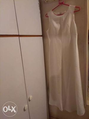 Pure white floor length gown
