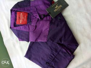 Purple Hollister Dress Shirt