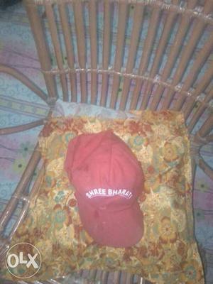 Red Shree Print Baseball Cap