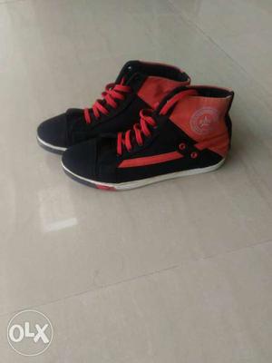 Red and Black Casual Shoes