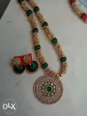 Silk Thread Necklace with Earring (Set)_New