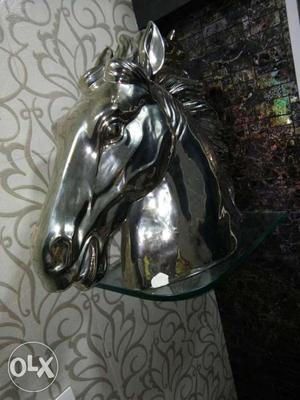 Silver Horse Head Decor