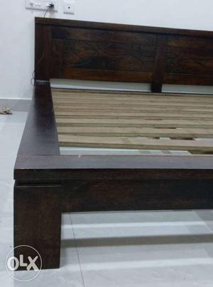 Solid wood 7ft *7 ft Cot in combination with