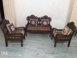 Solid wood Carved Saharanpur work sofa set