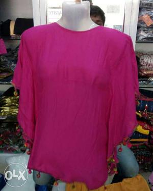 Top wester 2 color black and pink