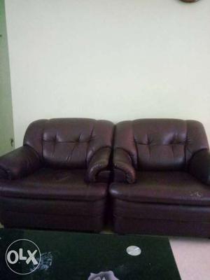 Two Black Leather Armchair