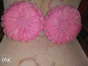 Two Round Pink Pillows