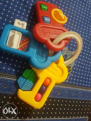Yellow, Blue, And Red Key Plastic Toys