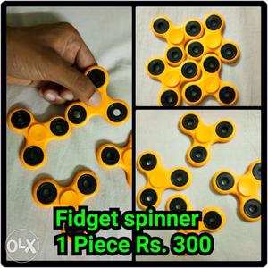 Yellow Fidget Tri-spinners