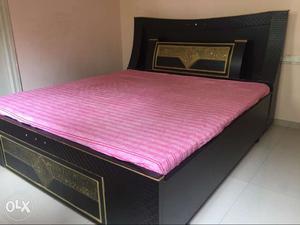 6X6 wooden double bed with storage