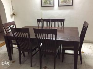 6seater dining table malaysian make - rubber wood