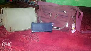 A combo of three bags - two Crossbody Bags With Long Wallet