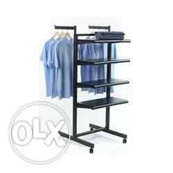 Black 4-tier Rack With Clothes Hanging Rack