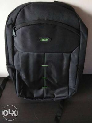 Black And Green Acer Suede Backpack