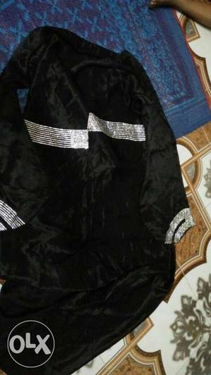 Black And Silver Abaya
