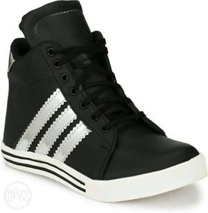 Black And White Adidas High Top Sneakers