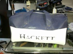 Black And White Hackett Barrel Bag