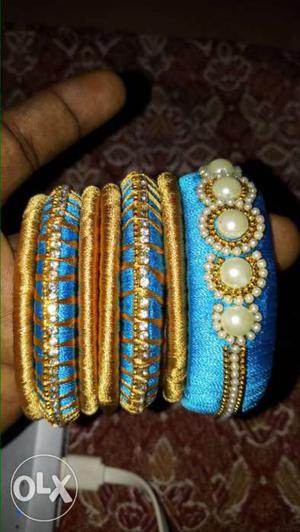 Blue And Gold Bracelet Set