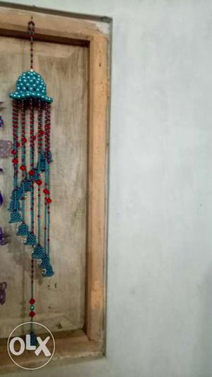 Blue And Red Beaded Wind Chimes