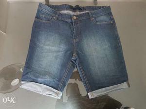 Blue-washed Denim Bermuda Shorts