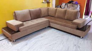 Brown Cushion Sectional Couch