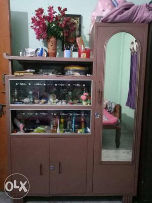 Brown Steel Cabinet With Mirror