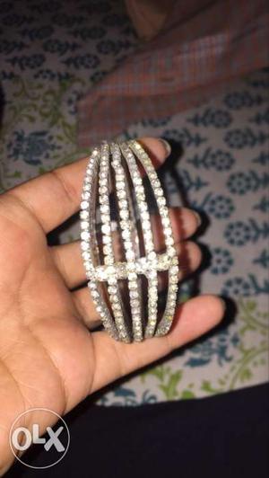 Diamond Encrusted Silver Bracelet