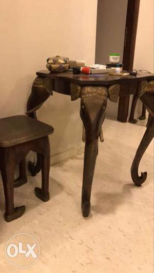 Elephant dressing table and stool