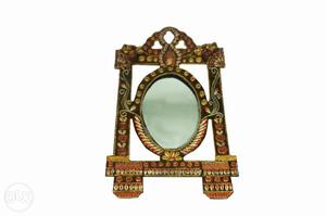 Gold And Grown Wooden Framed Mirror